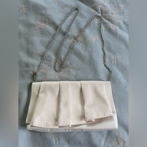 Elegant Cream Clutch with Chain Strap